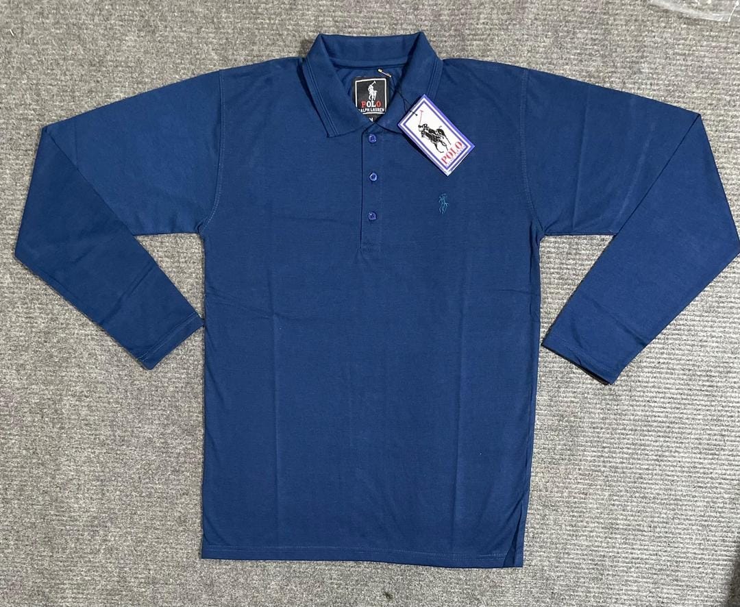 Men's Solid Color Polo Shirt - Polyester Material
