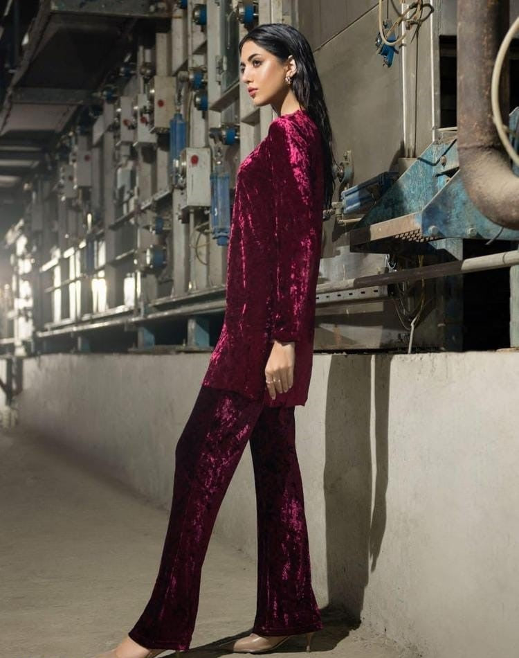 2 Unstitched Velvet Plain Suits for Women